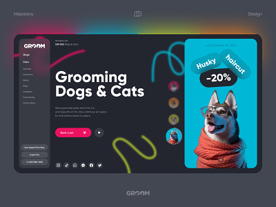 Groom redesign website branding cat design dog groom grooming mobile pet ui ux web website