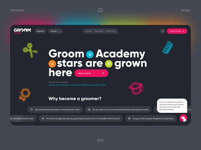 Groom Academy. Redesign website academy branding groom grooming pet school ui ux web website