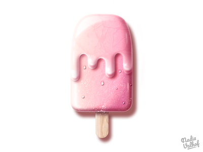 Ice Cream art cute design dribbble gradient ice cream illustration pink sweet yummy