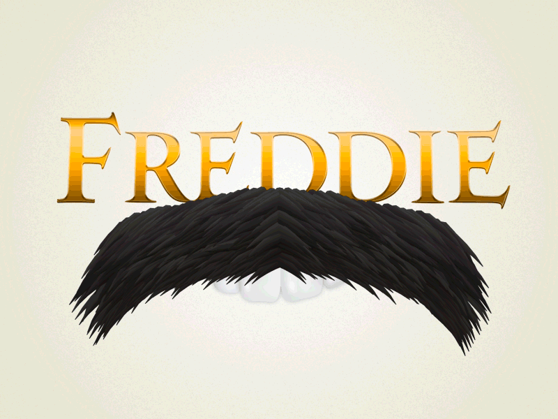 Famoustache #2 - Freddie 3d animation color fun type