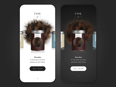 Coffee Purchase Experience #2 bright buy coffee color dark minimal powder product ui ux