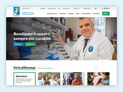 AIRC | Home & donations article cancer design design system desktop donation form home research ui ux