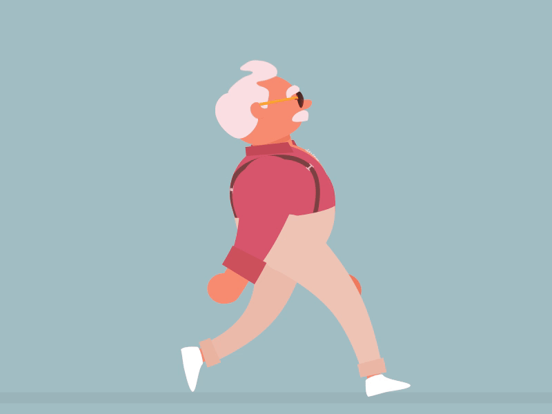 what a cool Grandpa 2d after affects animation animator gif gif animation illustration motion animation motion design motion graphic old pallete vector walkcycle