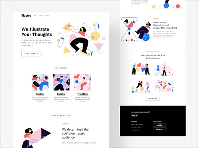 Illustro - Landing 2019 trends agency branding business character design clean creative design illustration landing page landingpage minimal trendy typography ui ux web web design