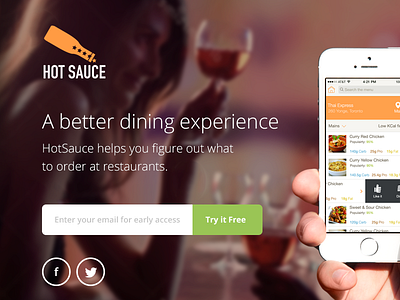 Sauce app app landing page background image interface ios iphone landing page ui web design