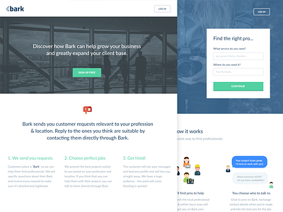 Bark blue clean dashboard green icons interface landing page marketing site redesign ui web design whitespace