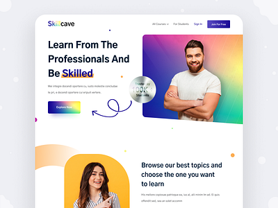 Skillcave E-learning Web UI Concept