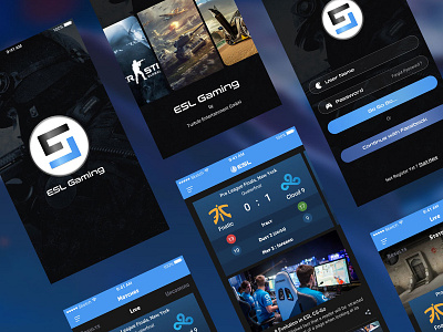 ESL Redesign app dark app design esport ui ux