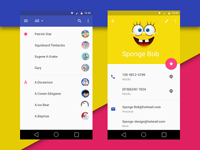 (Android) Address book - Sponge Bob & Ice Bear