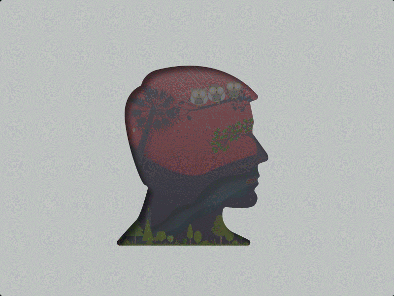 Human Head illustration animation art creative flat gif head human illustration illustrator minimal vector