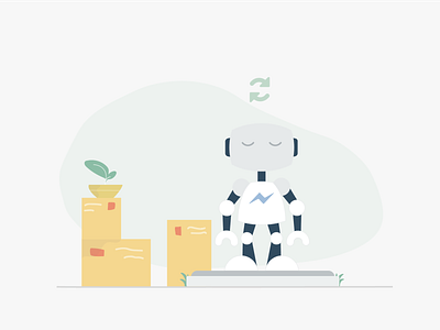 Sync your products chatbot ecommerce illustration product robot shop sync