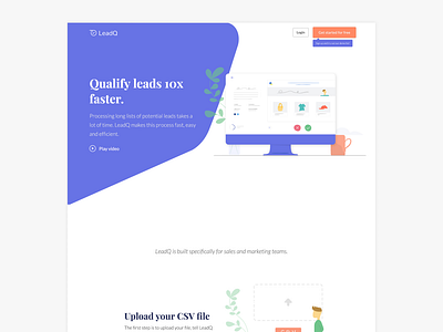 Qualify leads 10x faster app branding design flat illustration logo product sync typography ui ux website