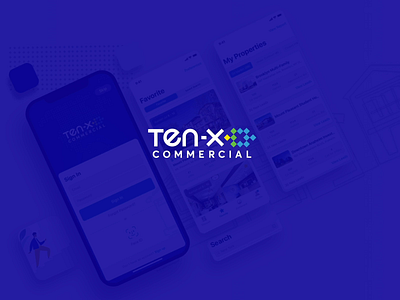 Ten-X iOS mobile app animation blue branding colours creativity design illustration ios app mobile realestate realestateapp thoughts typography ui ux