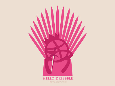 Hello Dribbble 2d artwork character debut game of thrones got hello illustration pink vector