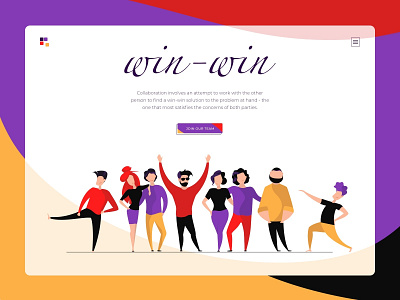 Win Win illustration character conceptual illustration digital illustration flat friends graphic design illustration people red ui violet web yellow