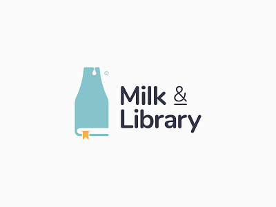 Milk & Library adobe illustrator brand identity design icon identity identity design logo logo design logo designer mark