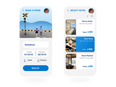 hotel booking app design accomodation app booking app digital illustration digital painting hotel app hotel booking redesign ui ui design ux ux design