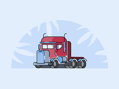 Truck Illustration california driving freightliner illustraion palms semi truck truck trucker trucking trucks