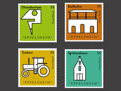 Eppelsheim Stamps icon iconset illustration illustrator postage stamp stamps