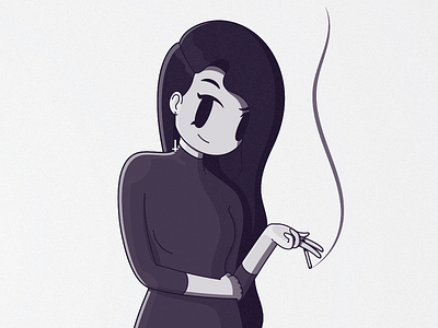 noir. character design girl graphic design illustration noir smoking woman