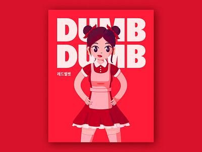 Dumb Dumb 덤덤 character character design cute girl graphic design illustration red red velvet vector 그래픽디자인 레드벨벳