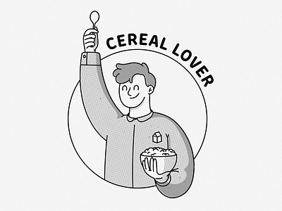 Cereal Lover badge cereal illustration sticker vector vintage