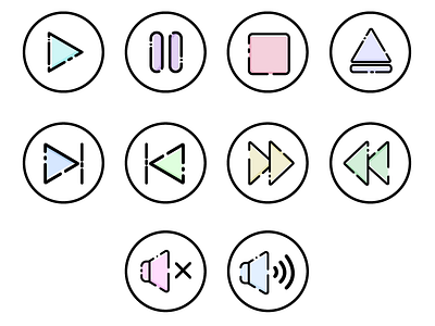 Music Icons design icon icon set music music icons pause icons play icons