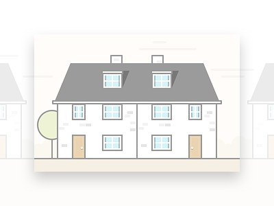 Semi-detached house building family house| flat illustration semi semi detached house
