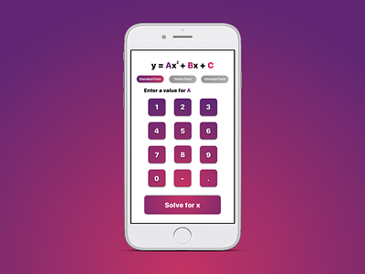 Daily UI 004 app design calculator daily ui ios math quadratic