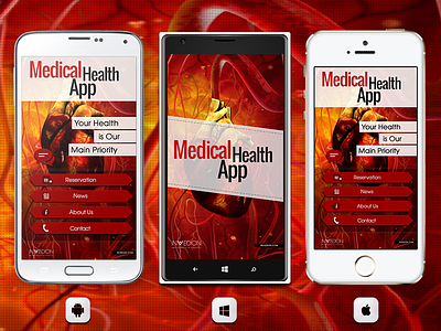 📱 Medical Health Mobile App With Animated UI android app doctor health heart hospital invitation ios app medical medicine mobile app nokia windows phone