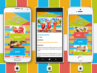 📱 Pocket Recipe Mobile App With Metro Animated UI android app dessert dinner drinks food health invitation ios app mobile app nokia recipe vegan