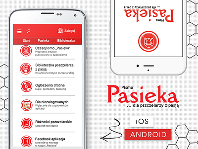 📱 Pasieka Beekeeping Android & iOS Mobile App android app bee beekeeping business company honey honeycomb industry invitation ios app iphone mobile app