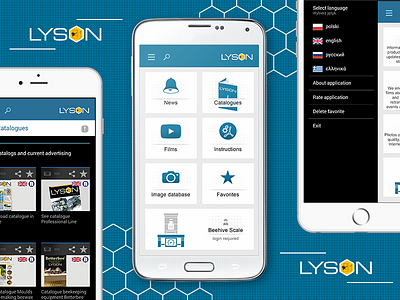 📱 Lyson Android & iOS Mobile App UI android app bee beekeeping business company honey honeycomb industry invites ios app iphone mobile app