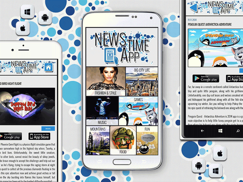 📱 News Mobile App With Metro Animated UI For Android iOS And WP