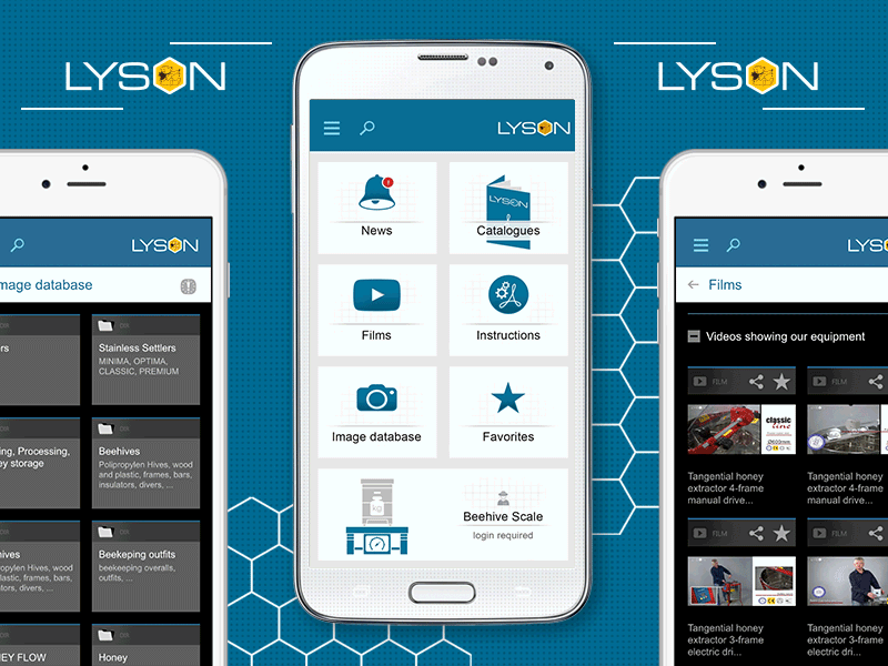 📱 Lyson Android & iOS Mobile App With Animated UI animated bee beekeeping business company gif hive honey industry invites ios android app mobile app