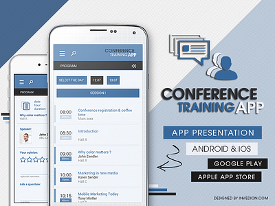 💬 Conference Event Training App Android & iOS android app conference event invites ios app ipad iphone mobile app news questions rating training
