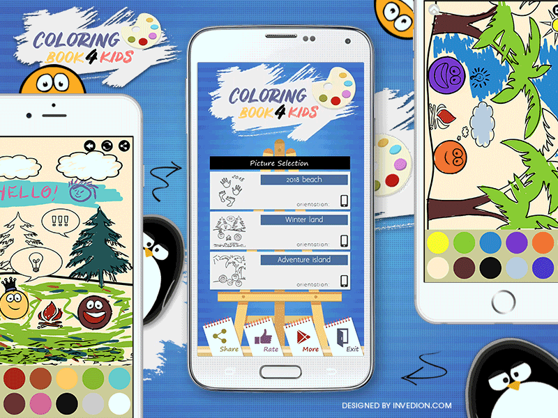 Download Coloring Book For Kids Android Ios Iphone Ipad Mobile App By Invedion On Dribbble