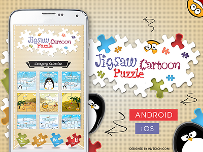 😊 Jigsaw Cartoon Puzzle Android & iOS Mobile App android cartoon children invitation invites ios ipad iphone jigsaw puzzle kids mobile app puzzle