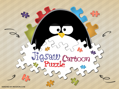 😊 Jigsaw Cartoon Puzzle - Mobile App Logo [ Android & iOS ] android app apps cartoon children ios jigsaw puzzle kids logo mobile app penguin puzzle