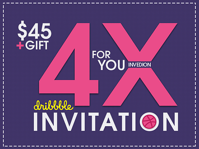 🎟️ 4x Dribbble Invitation With Free GIFT