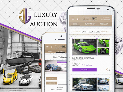 💰 Internacional Luxury Auction - Android And iOS Mobile App android animation app branding design gold ios logo luxury ui ux web