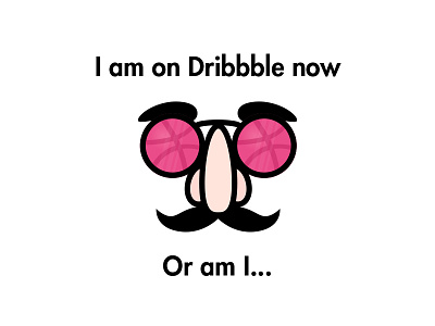 I am on Dribbble now debut disguise glasses moustache