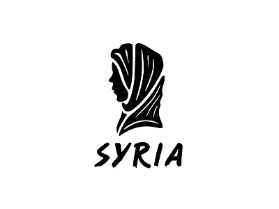 Syria bw headscarf woman
