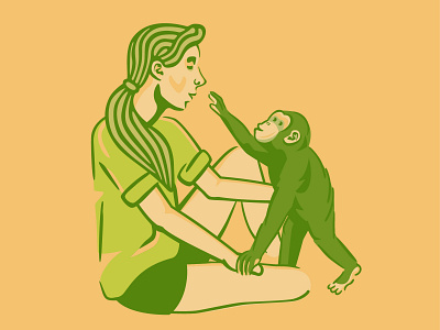 Jane Goodall chimp illustraion