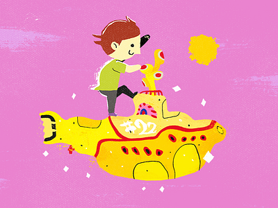 Yellow Submarine childrens book cute john lennon pink the beatles yellow submarine