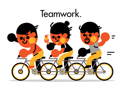 Teamwork illustration simple sun burnt