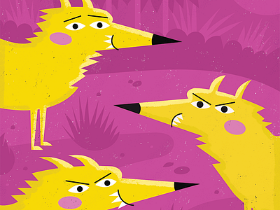 Yellow Wolves childrens book daily drawing editorial illustration and design