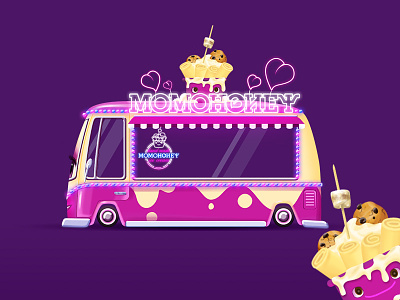 Momohoney car ice cream purple