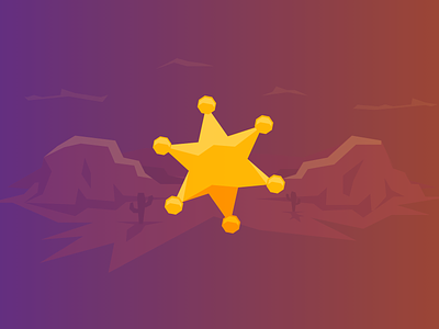 Sheriff design game gamification hills illustration people polygon sheriff star sunset western wild west