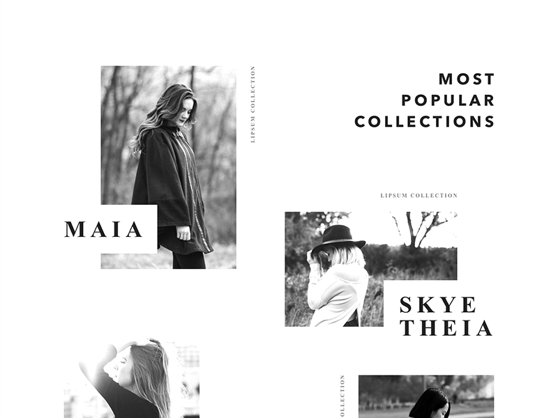 Most popular collections website web grid space white black photo collections collection gallery fashion